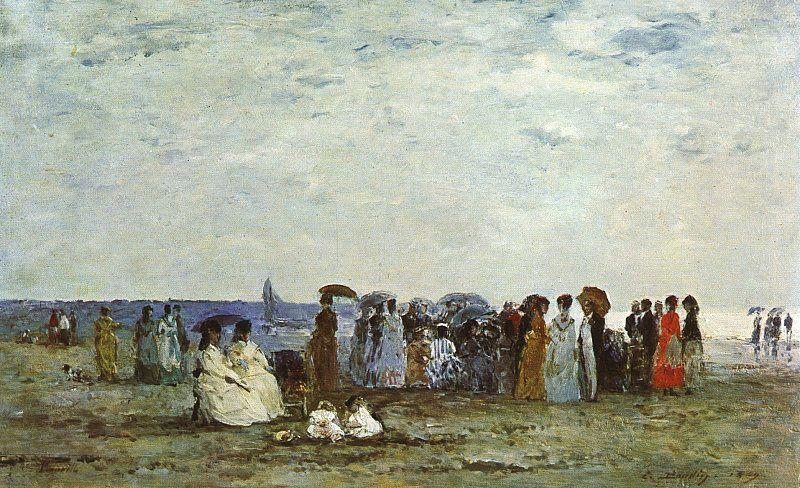 Eugene Boudin Bathers on the Beach at Trouville oil painting picture